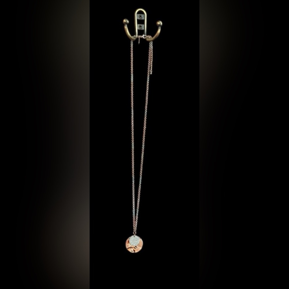 NNW Lane Bryant 2 Circle Drop Necklace with Bling